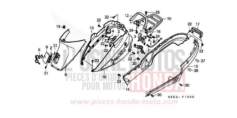 GEHAEUSEABDECKUNG (1) von CB1300 Super Bold'or ABS PEARL SIERRA GREEN (G156) von 1996